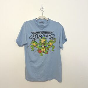 2010 Viacom Teenage Mutant Ninja Turtles T-Shirt Light Blue TMNT Rare Sz M